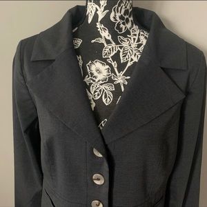 Pendleton Gray Blazer, Virgin Wool, Size 10. Tailored at waist, longer style.